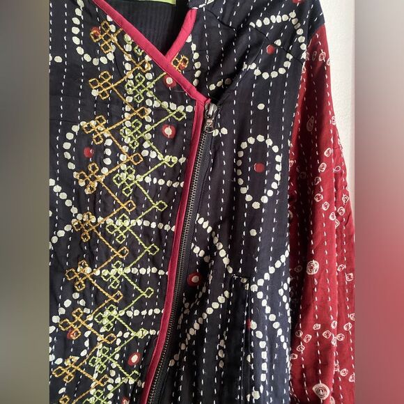 Rapsodia Womens Malit Jacket Women Embellished Boho Tribal Cotton Sz Large - Picture 5 of 13